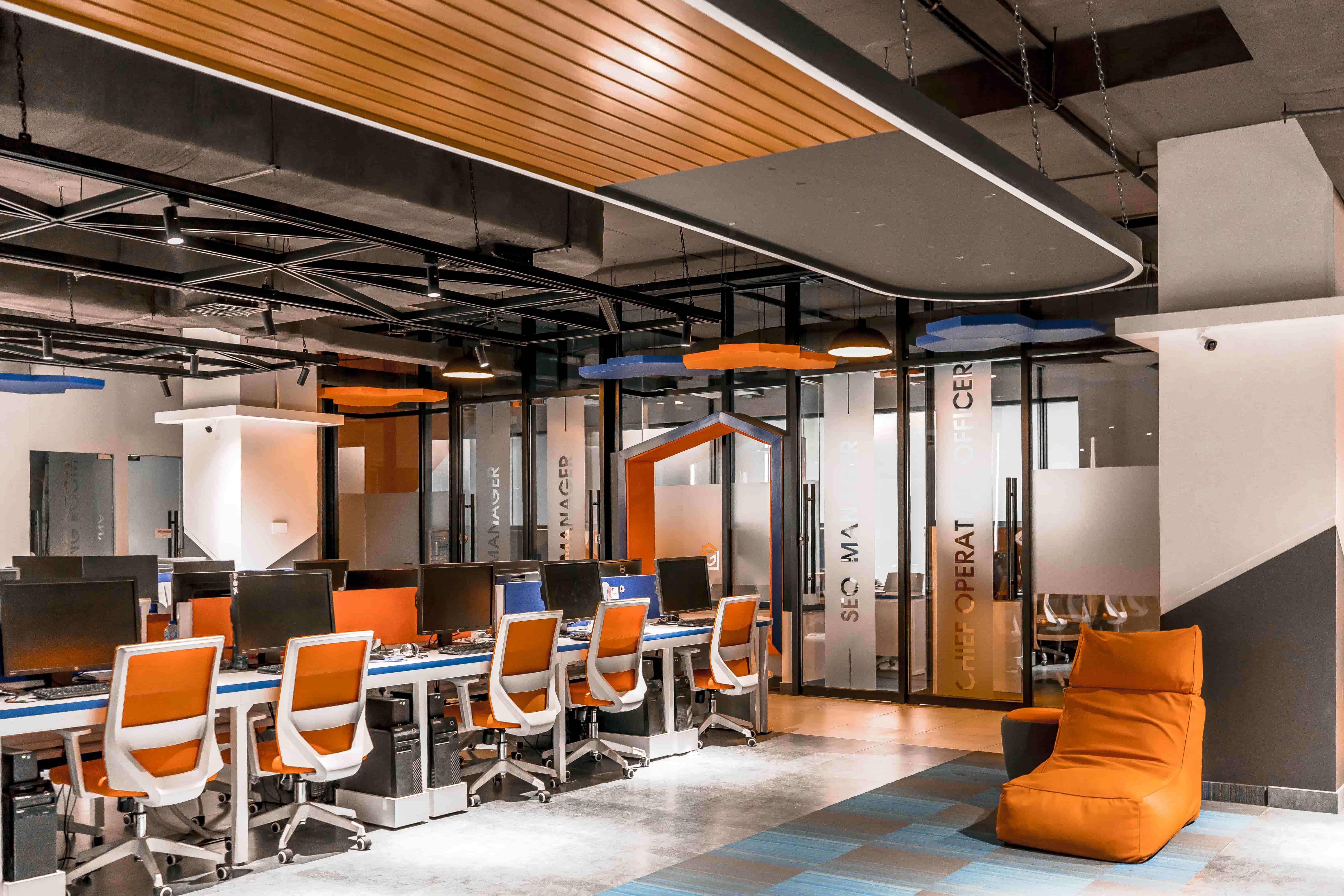 The Billwise office floor in Islamabad, agents at their workstations